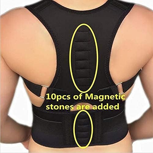 Posture Corrector Magnetic Therapy Adult Back Corset Shoulder Lumbar Posture Corrector Bandage Spine Support Belt Back Support Posture Correction Back Brace (Color : White, Size : XL)