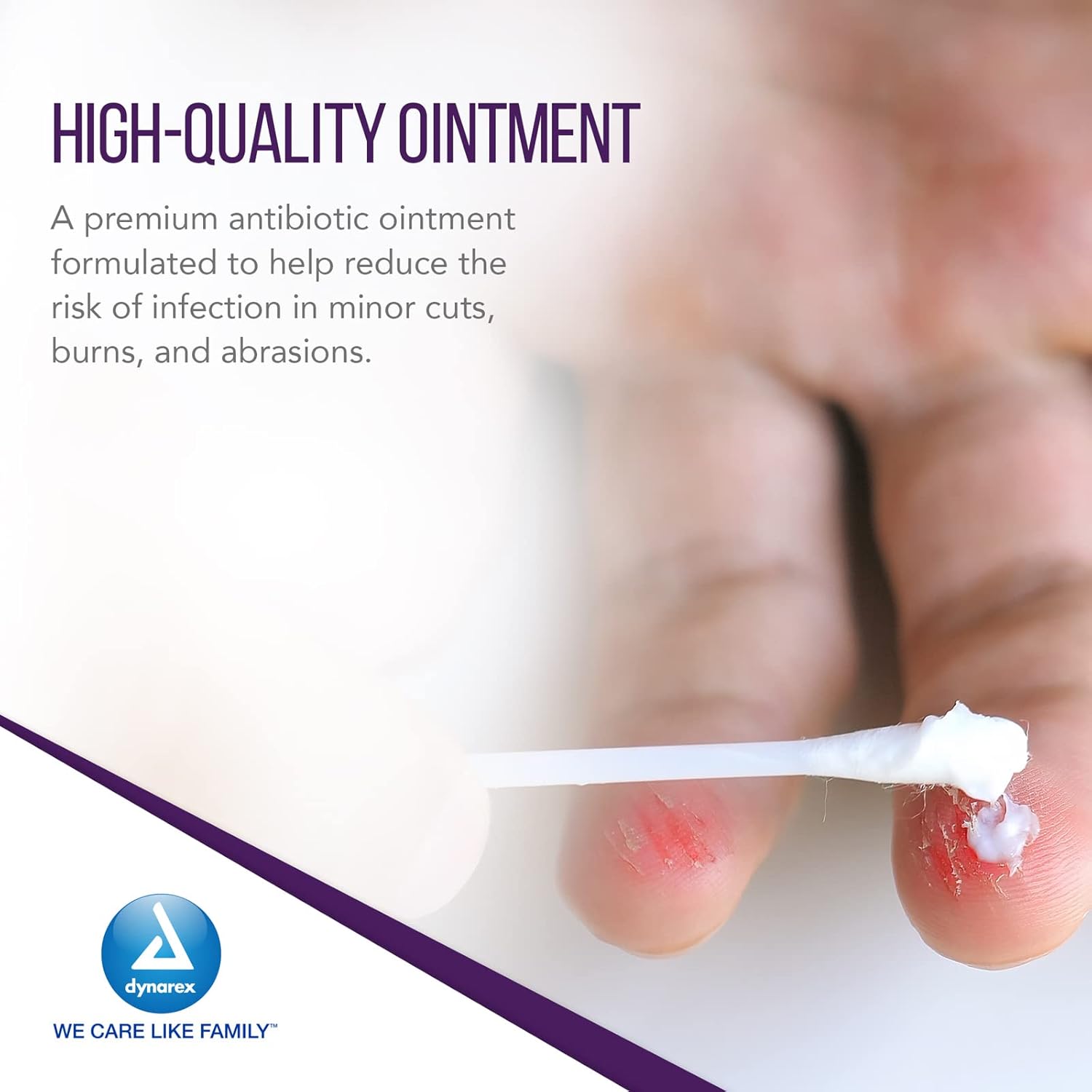 Dynarex Bacitracin Zinc Ointment USP - Burn Cream and Antibiotic Ointment for Minor Cuts, Diaper Rashes, Wound Care and First Aid, 1 oz Tubes - Case of 72 Tubes