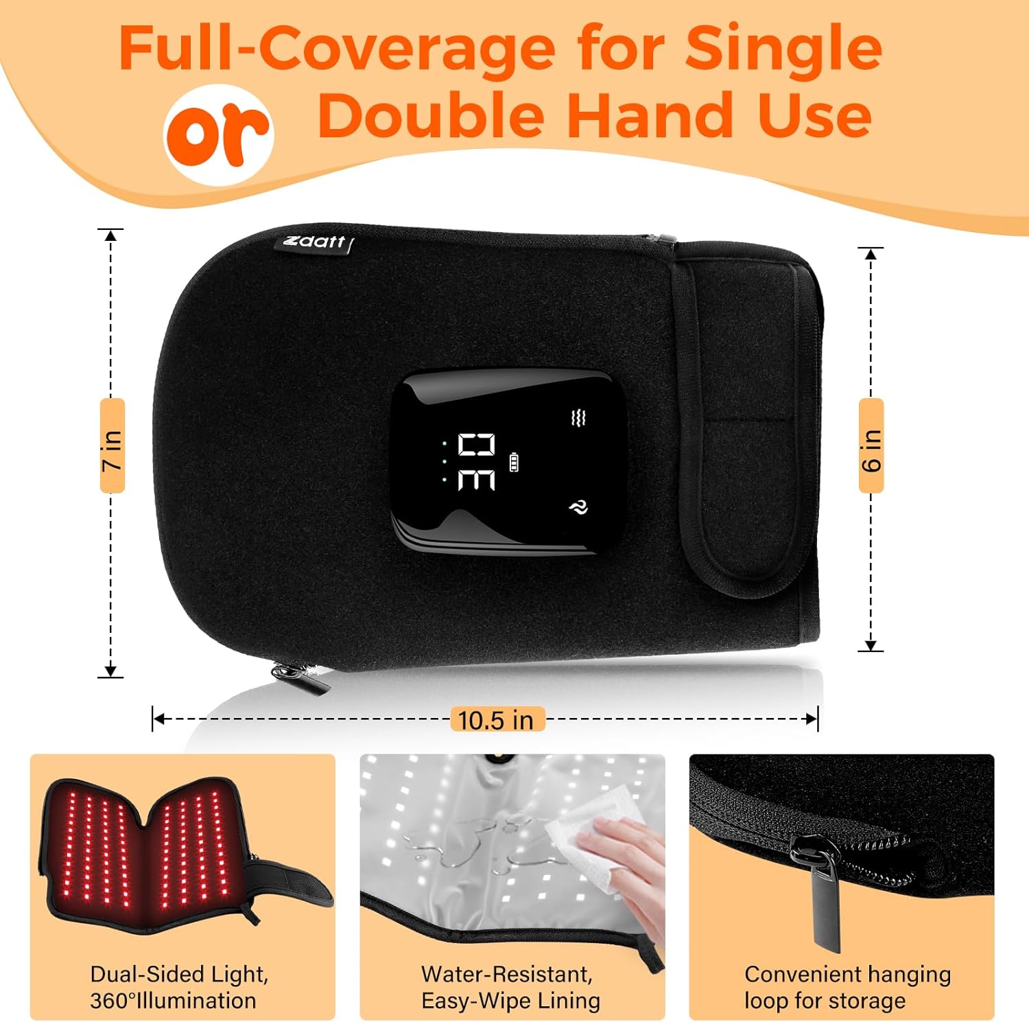 Red Light Therapy for Hands, Cordless Red Light Therapy Gloves with 660nm & 850nm Near-Infrared | 5000mAh | Auto-Off Timer, Birthday Christmas Gifts for Dad Mom Men Women Finger Wrist Joint