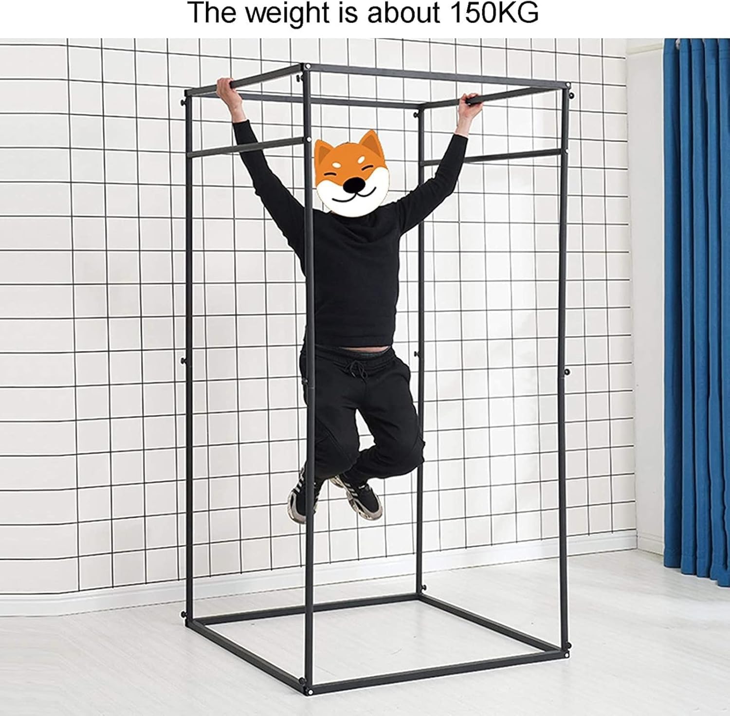 Fitting Room Curtains Privacy Screen with Grommets Mobile Track Storage Cabinet Room for Office Clothing Store Dormitory 3 Sizes(85x85x200cm)