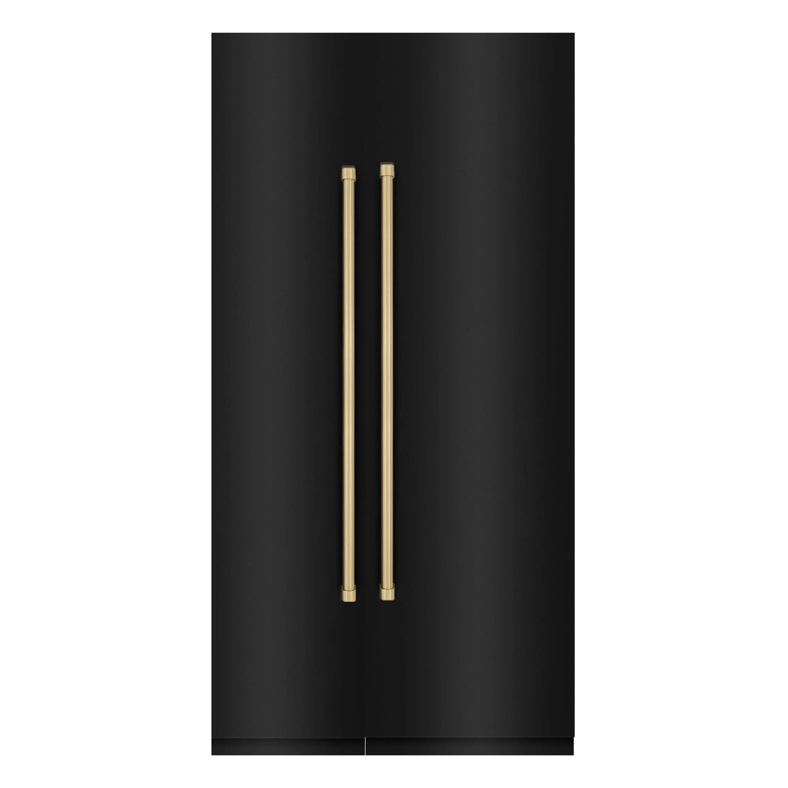 ZLINE 42-Inch Column 12.5 Cu. Ft. Refrigerator and 8.6 Cu. Ft. Freezer in Black Stainless Steel with Champagne Bronze Accent