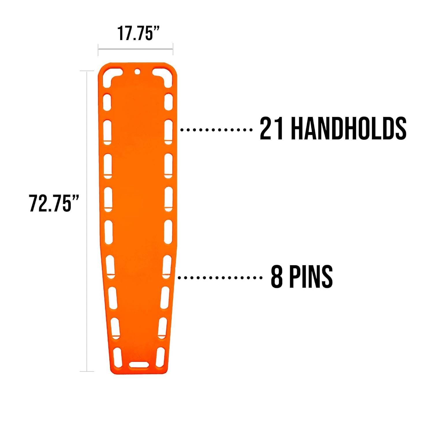 ASA Techmed Spine Board Stretcher, Patent Transfer EMT Backboard Immobilization, Base Board Black