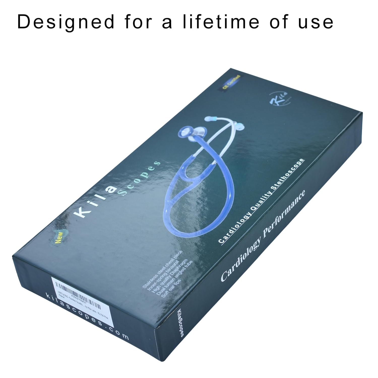 Virtuoso Dual Head Cardiology Stethoscope, Professional Quality, Classic Tube, KS-750 Black