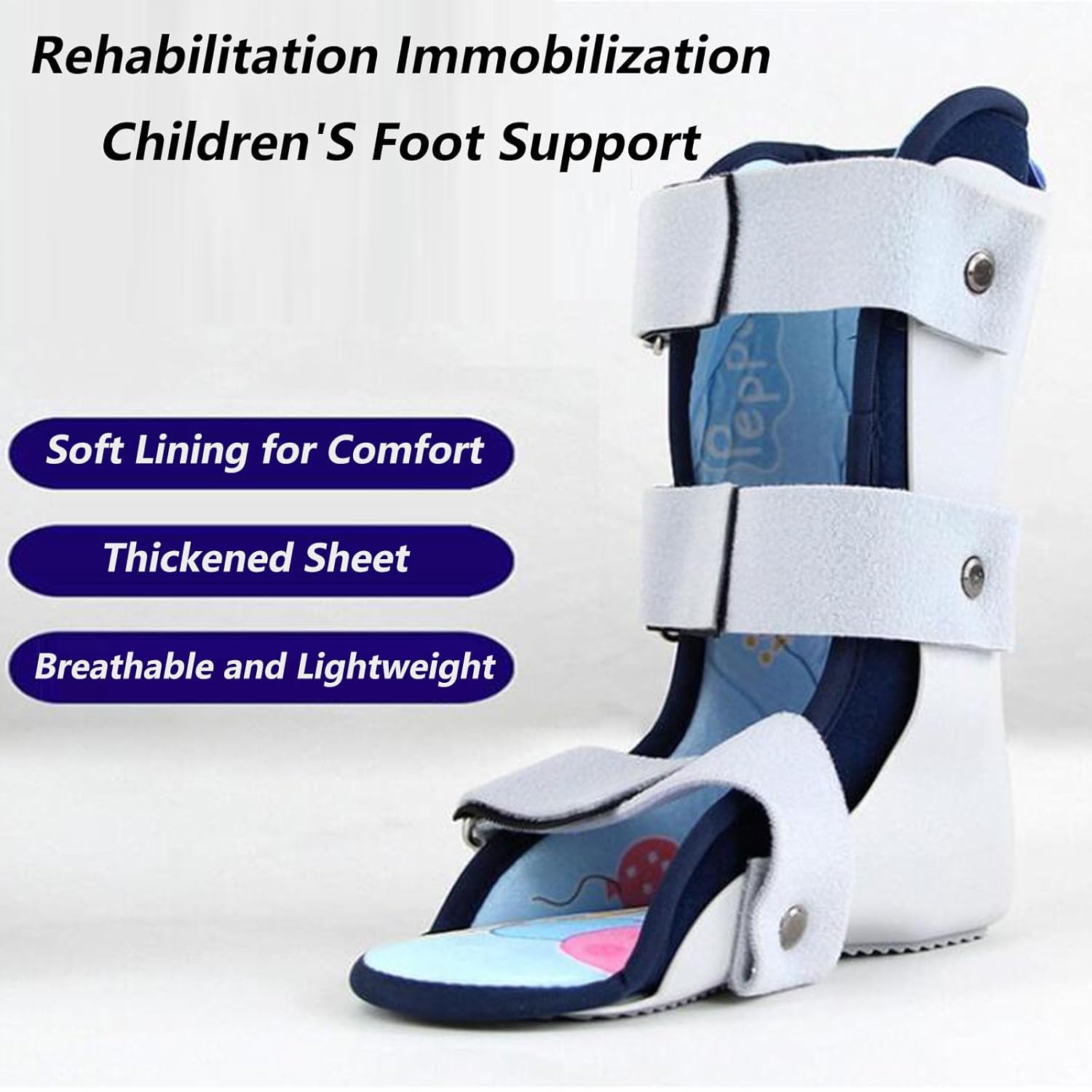 SFKLYU Kids AFO Drop Foot Brace, Children Ankle Foot Orthosis for Sprained Ankle, Broken Foot,Right