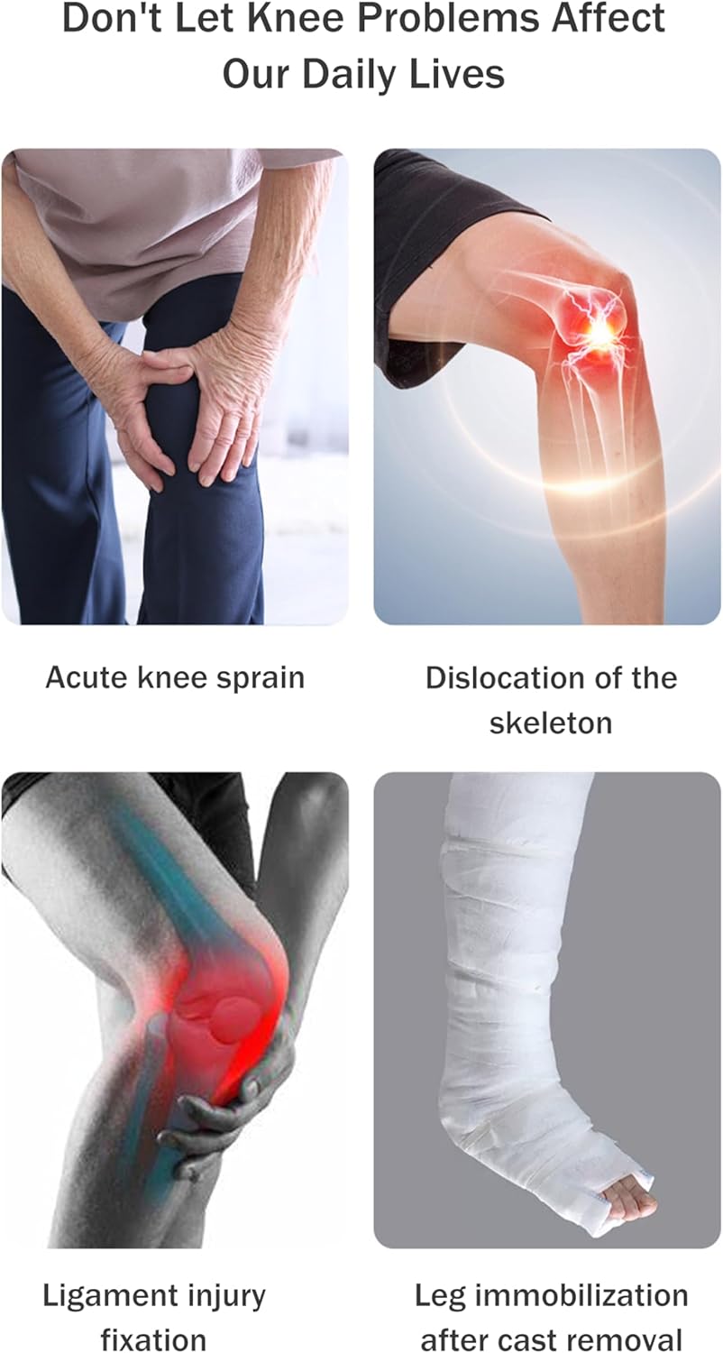 Knee Support, Upgraded Reinforced Anti Knee Brace, Adjustable Knee Immobilizer for Sports Meniscus Tear Ligament Strain Right Left,