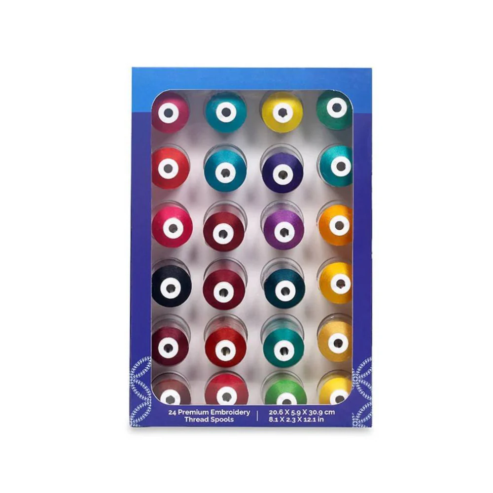 Brother 24-Piece Jewel Tone Embroidery Thread Set
