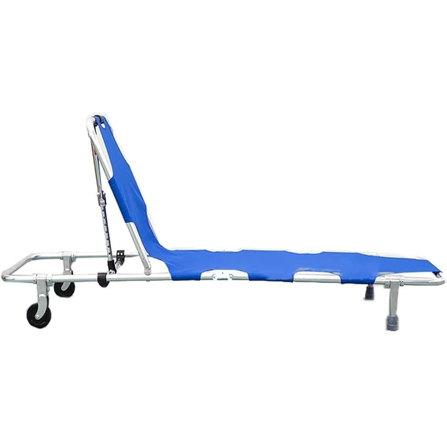 Thickened Foldable Stretcher with Big Wheels, Aluminum Alloy Medical Rescue Bed with Safety Belts, Portable for Home, Hospital, and Ambulance Use