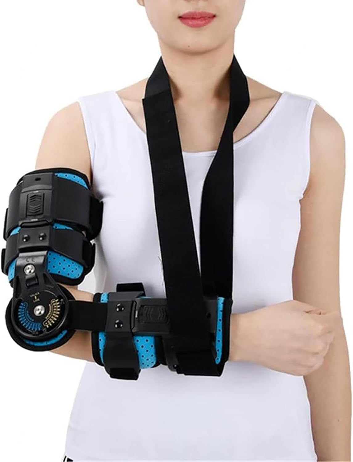 Hinged Elbow Brace,Adjustable Elbow Splint for Cubital Tunnel Syndrome and Tendonitis,Arm Support Band for Arm Injury Recovery Support, Fits All Unisex,Left