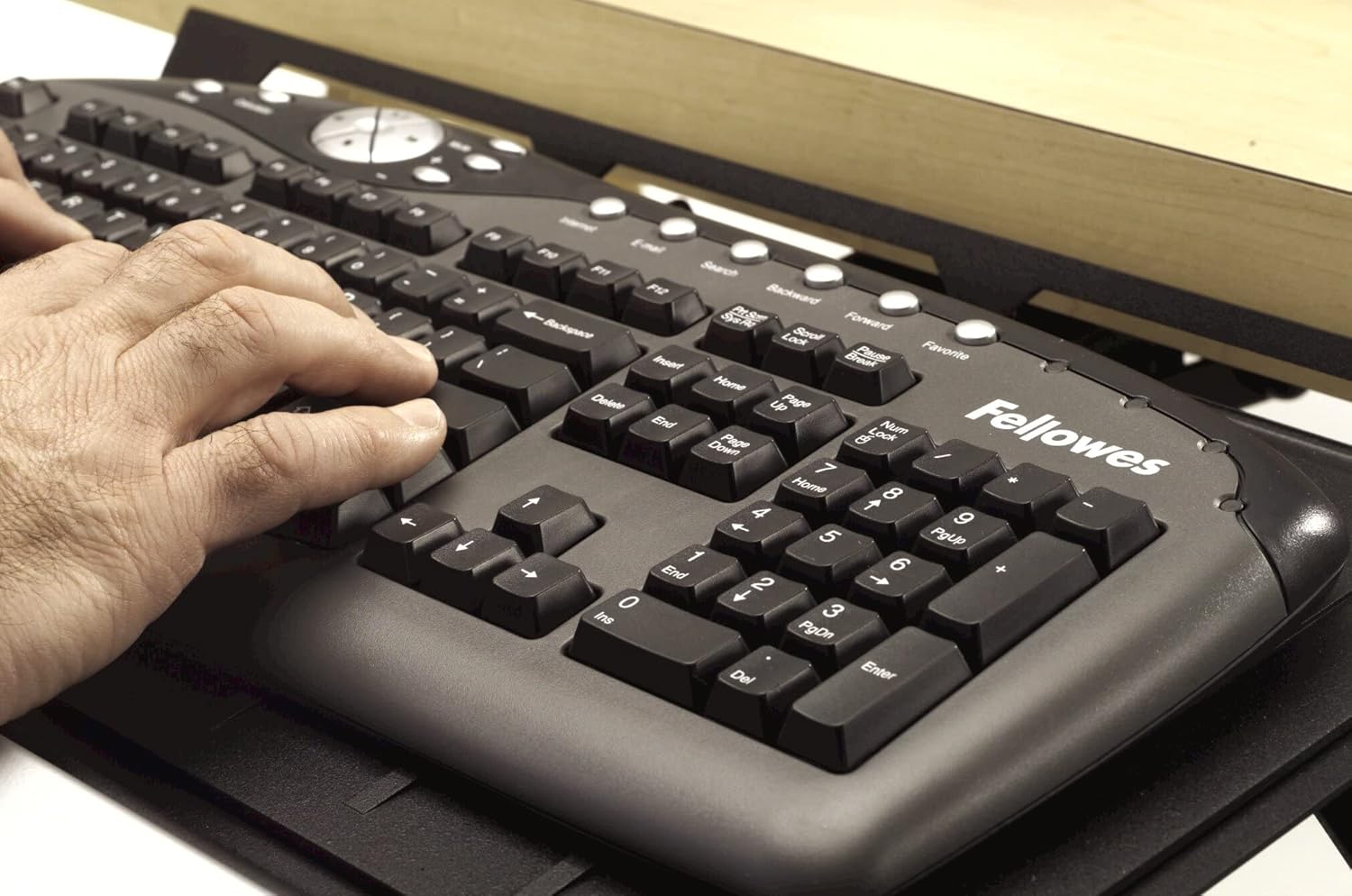 Fellowes Office Suites Adjustable Keyboard Tray (8031301),Black/Silver, 2