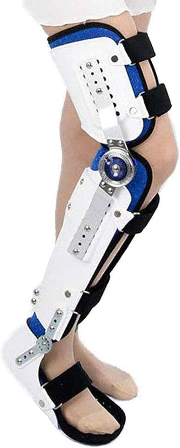 Adjustable Hip Joint Fixation Bracket, Hinged Knee Foot Support Brace, ROM Adjustable Post Op Knee Support Orthosis Immobilizer Protector, Foot and Orthotics of Lower Limbs, Protect Knee Joint 502(Rig