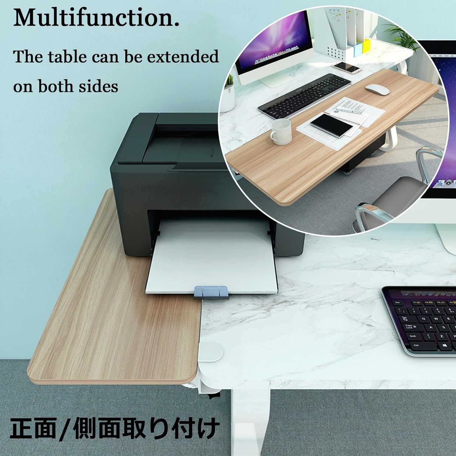 Ergonomic Desk Extender 90° Folding Clamp On Keyboard Tray 55/65/75x25cm, Table Mount Armrest Shelf, Fully Supports The Arms, Ideal for Long Hours of Typing and Gaming,