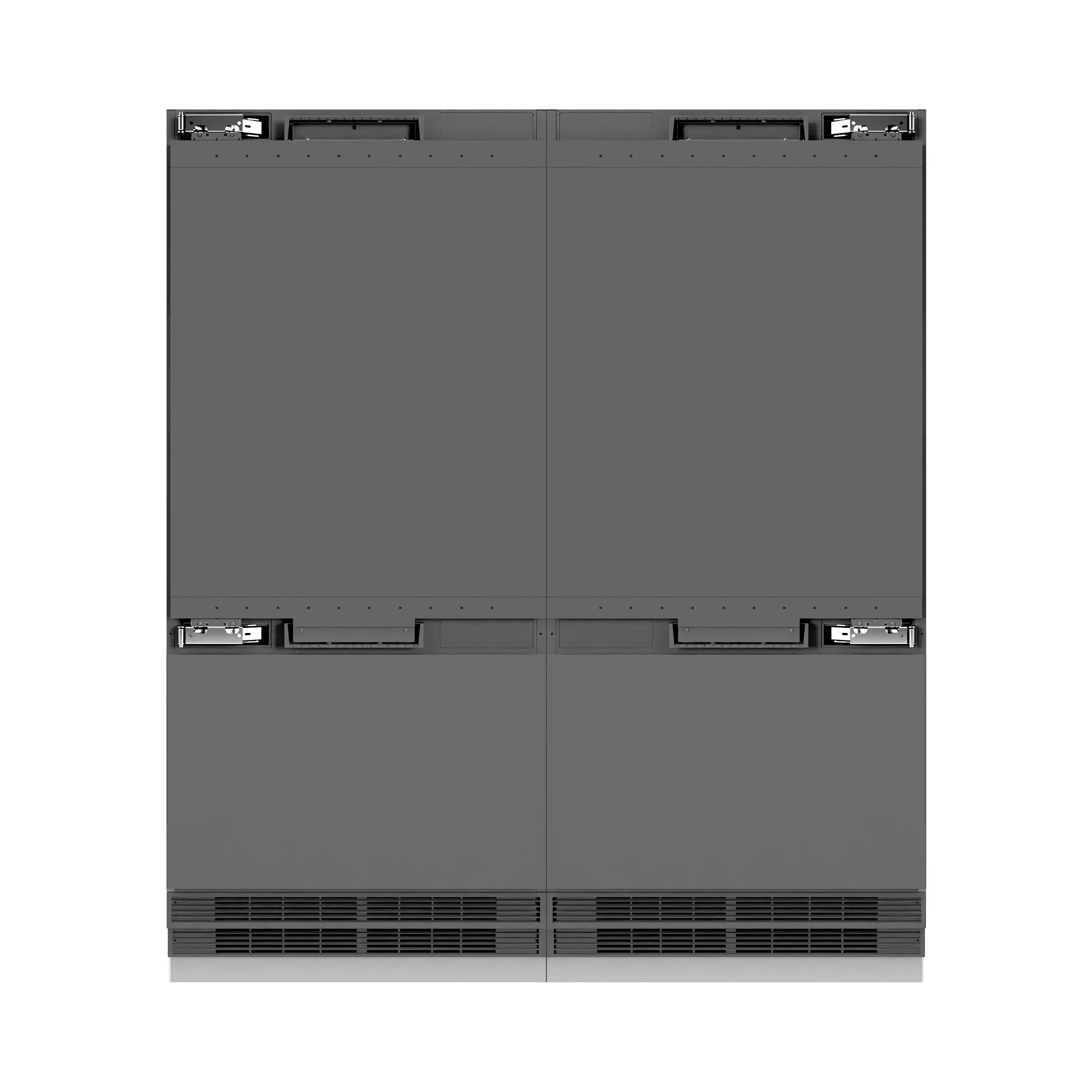 ZLINE 72-Inch 39.6 Cu. Ft. French Door Built-In Bottom Freezer Refrigerator with Water Dispensers and Ice Makers in Panel Ready with Graphite Gray Interior (GRBIT-72)