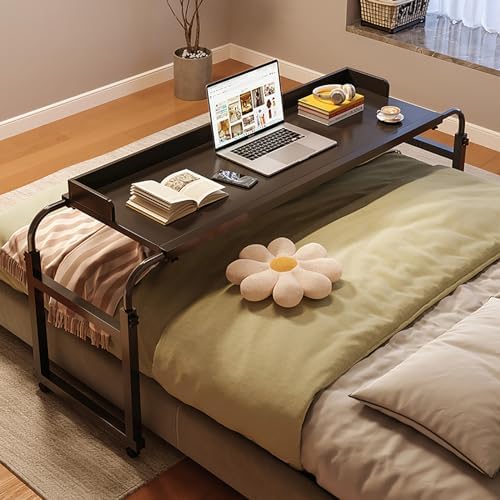 Hospital Table Over Bed for Home Use Swivel,Over The Bed Table with Wheels,Adjustable Height Table,Hospital Bed Table,Chair Cart,Laptop Desk for Bed,Recliner Table,Perfect for Hospital Famil