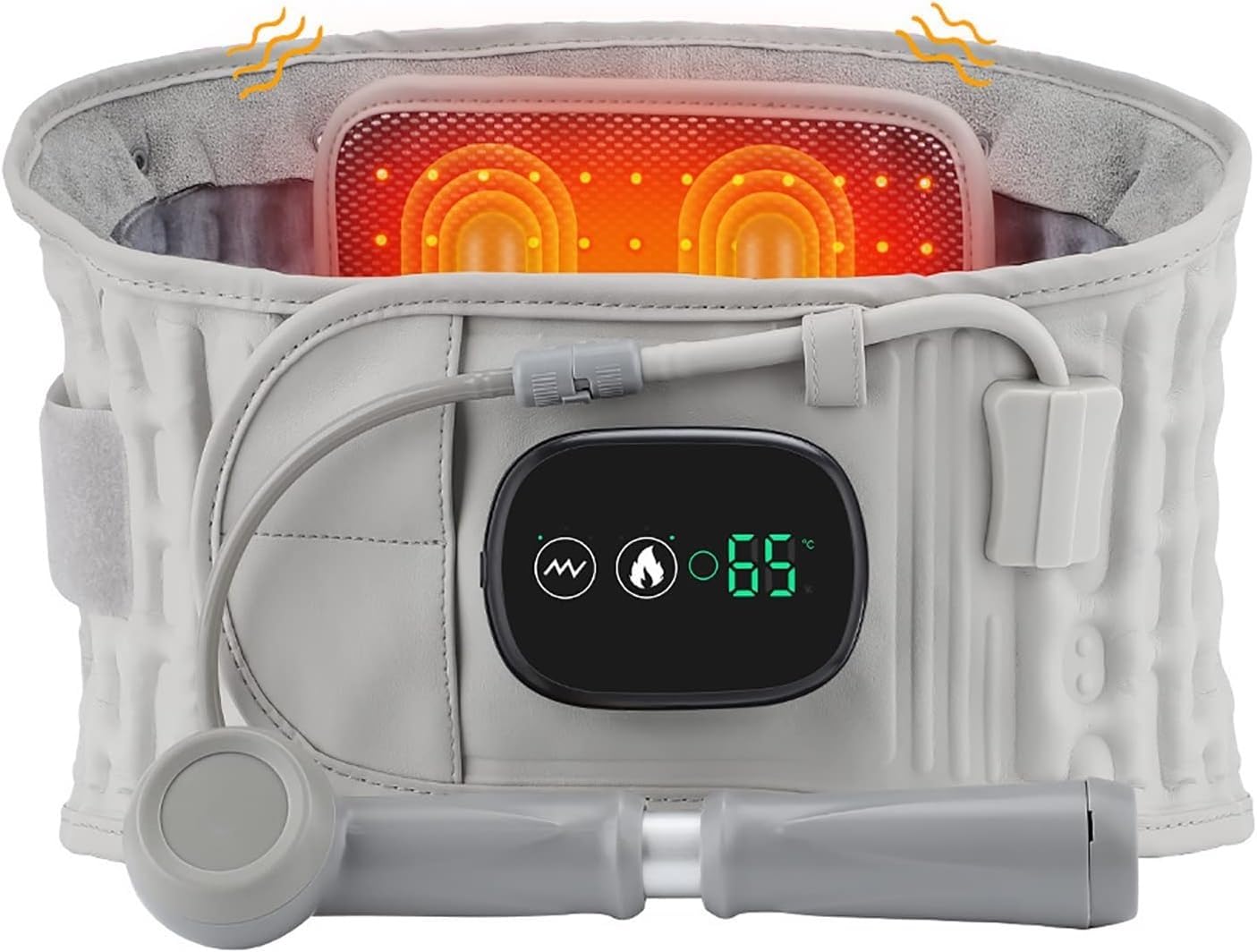 Lower Lumbar Support Back Brace Decompression Back Belt With 3 Vibration Massage Modes 3 Heating 3 Temperature Adjustable For Sciatica, Herniated Disc, Scoliosis Back Pain Relief