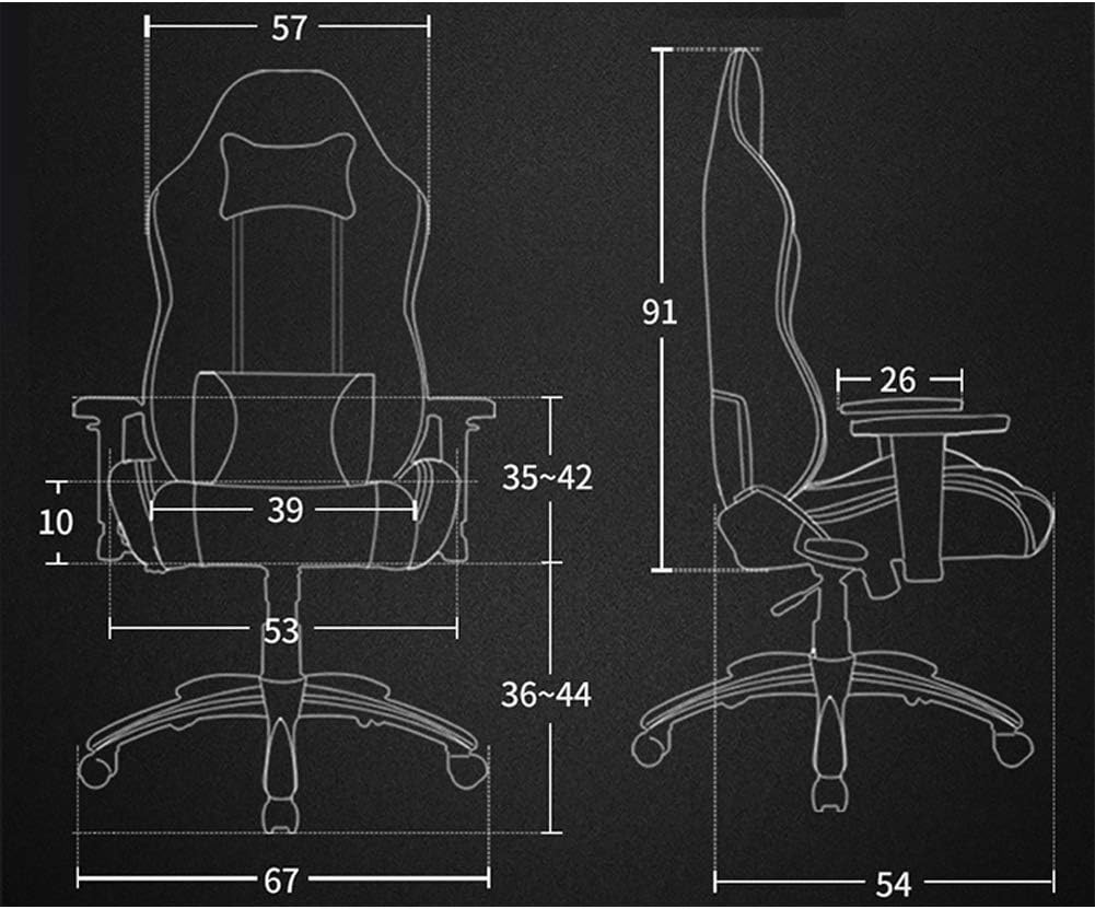 Gaming Chair Adjustable High Back Office Chair,Backrest Reclining Waist Support Nylon Feet Carbon Fiber Armrest Explosion-Proof Board Sweat-Absorbent Cushion,Soft and comfo,