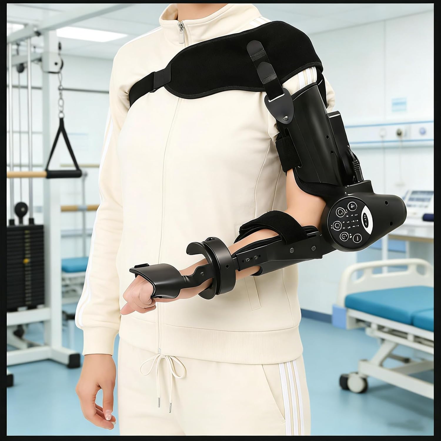Elbow Joint Rehabilitation Training Device Intelligent Timing, Intelligent Hinged Elbow Brace Arm Exerciser, Electric Joint Mobility Trainer, Upper Limb Arm Rehabilitation Training Device