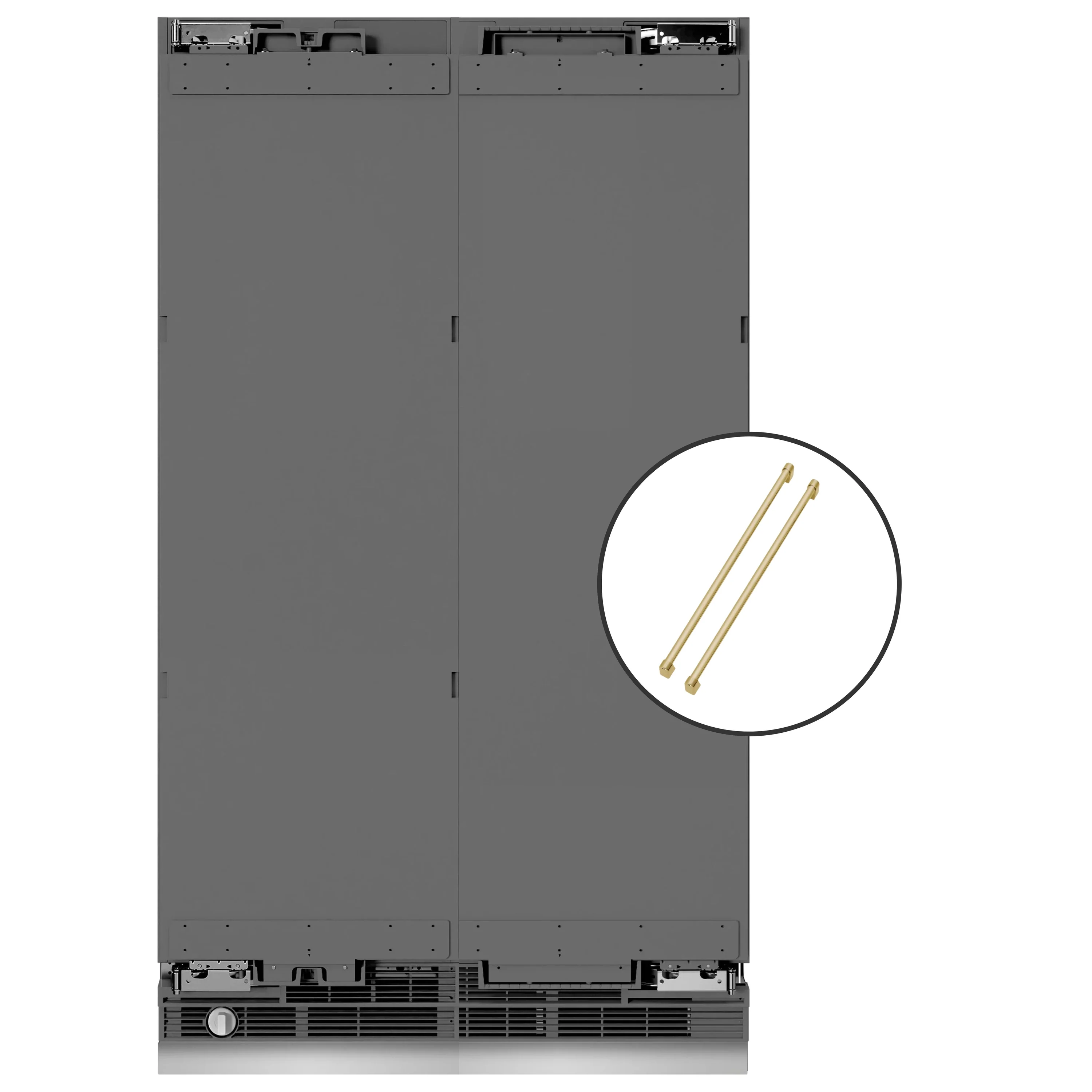 ZLINE 48-Inch Column 12.5 Cu. Ft. Refrigerator and 12.4 Cu. Ft. Freezer in Panel Ready with Gold Accents