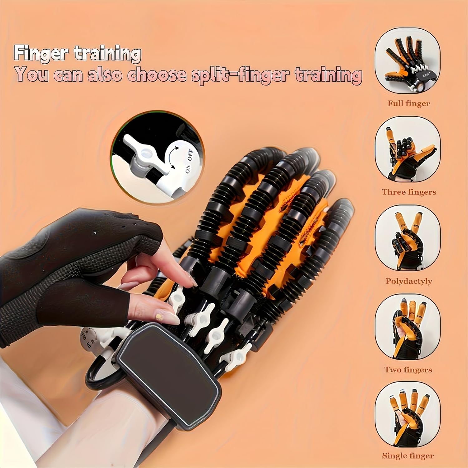 3 Modes Robotic Hand Rehabilitation Gloves, Physical Therapy Equipment for Stroke Recovery and Finger Training
