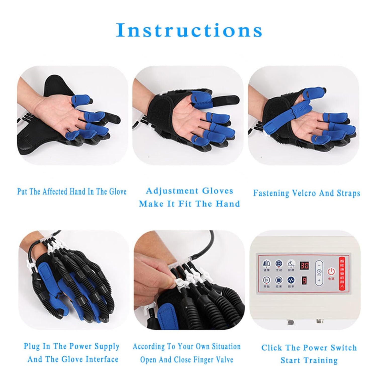 Robot Glove Hand Training Rehabilitation Stroke Hemiplegia Finger Exerciser for Stroke Hemiplegia Hand Function Recovery Relief Finger Cramps,Right-L