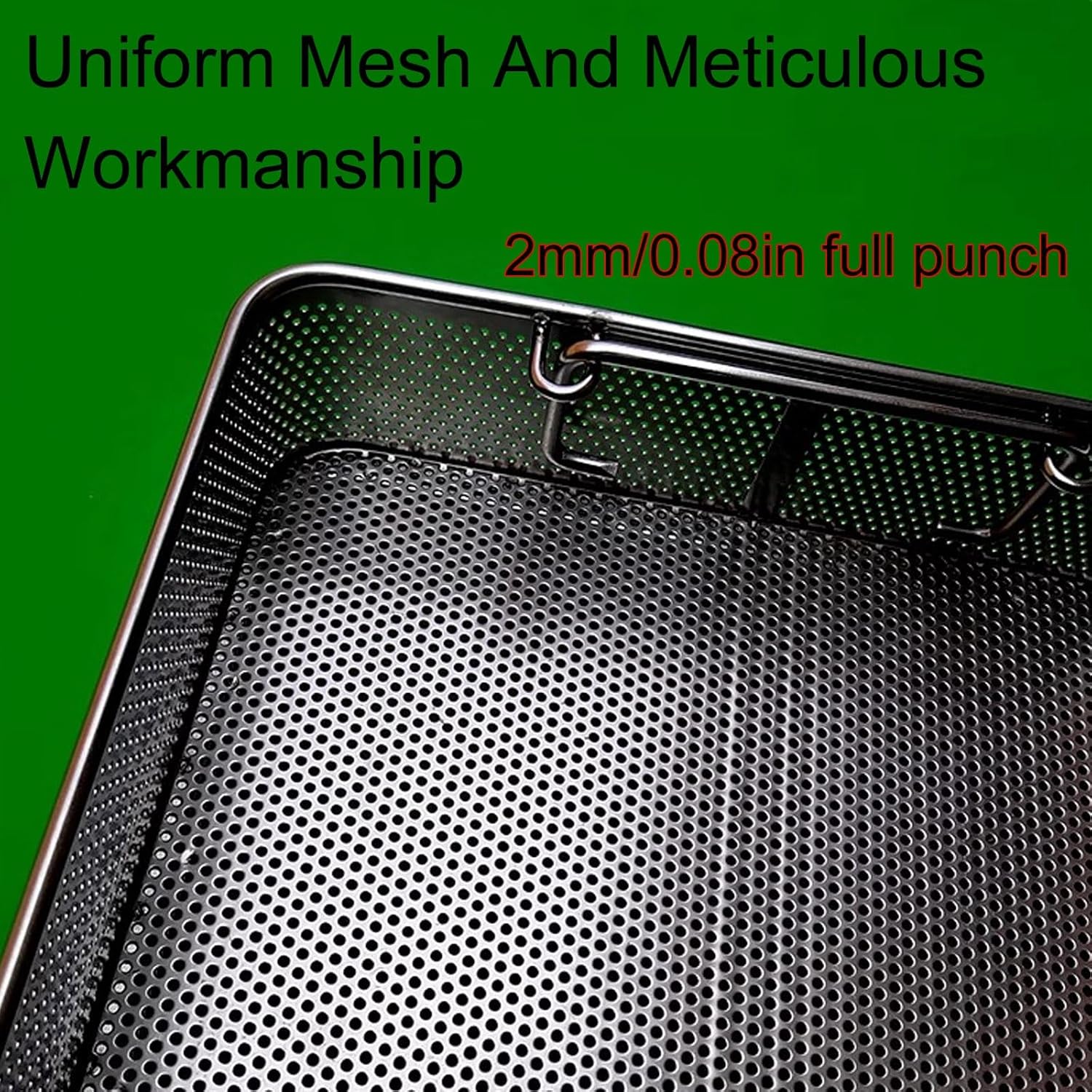 304 Stainless Steel High Temperature And High Pressure Sterilization Basket,0.08in Full Punching,Supply Room Sterilization Basket,Ultrasonic Cleaning Basket(15.7in*7.9in*2.8in)