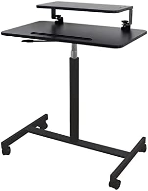 Tiltable Tabletop Bedside Workstation Laptop Desk,Overbed Table - Portable Medical Table with Wheels, Lightweight Design for Bedside and Couch Use, Versatile Computer Desk for Home and Heal
