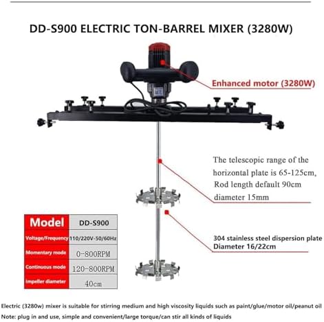 Adjustable Electric Paint Mixer with 65-125 cm Telescopic Bracket, Automatic Mixing Equipment, 1000L Stirring Capacity, Perfect for Home & Professional Use