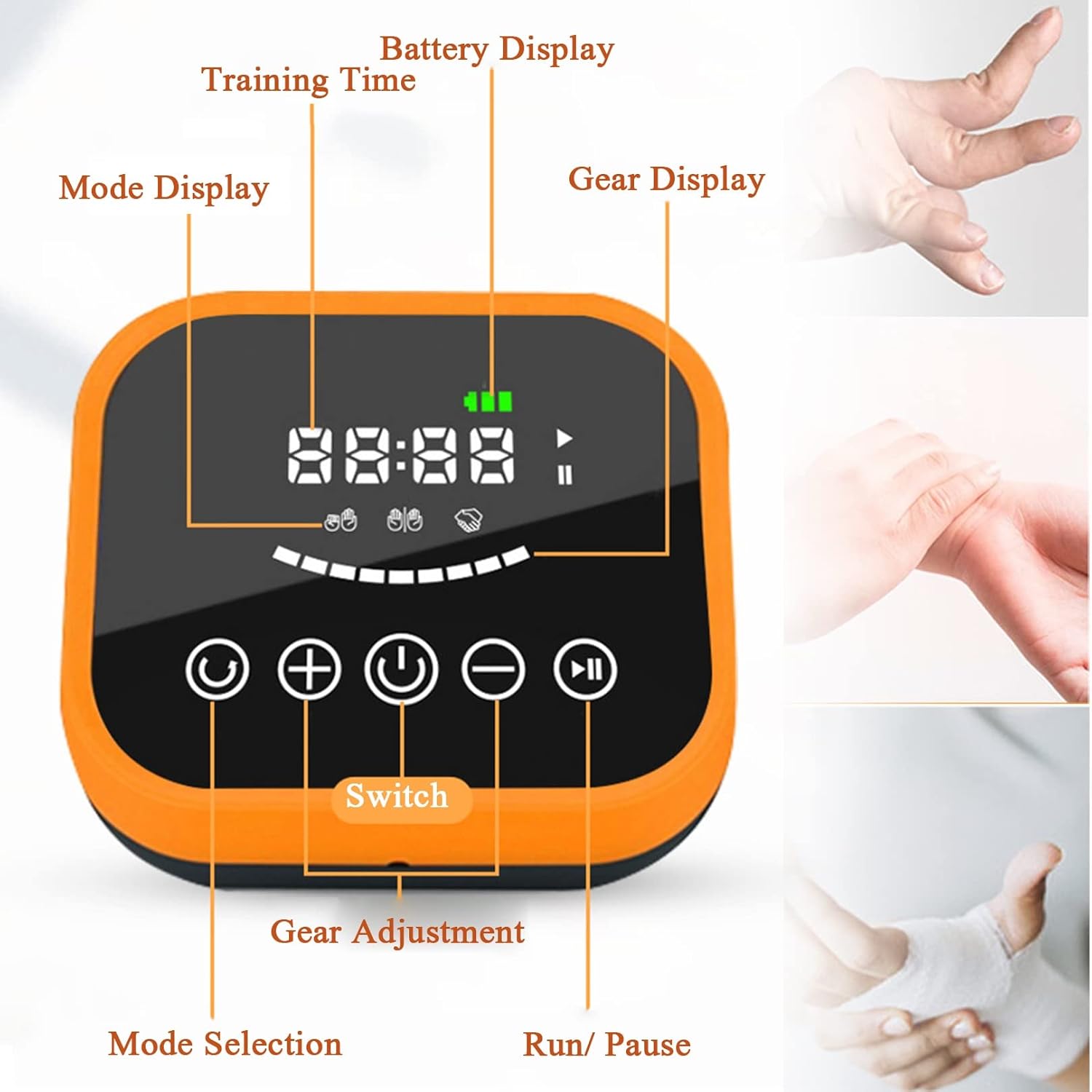 Hemiplegia Stroke Rehabilitation Trainer Arthritis Hand Rehabilitation Robot Gloves Finger Splint Restorey Aids for Long-Term Relief Finger Cramps (Color : Right Hand, Size : Small)