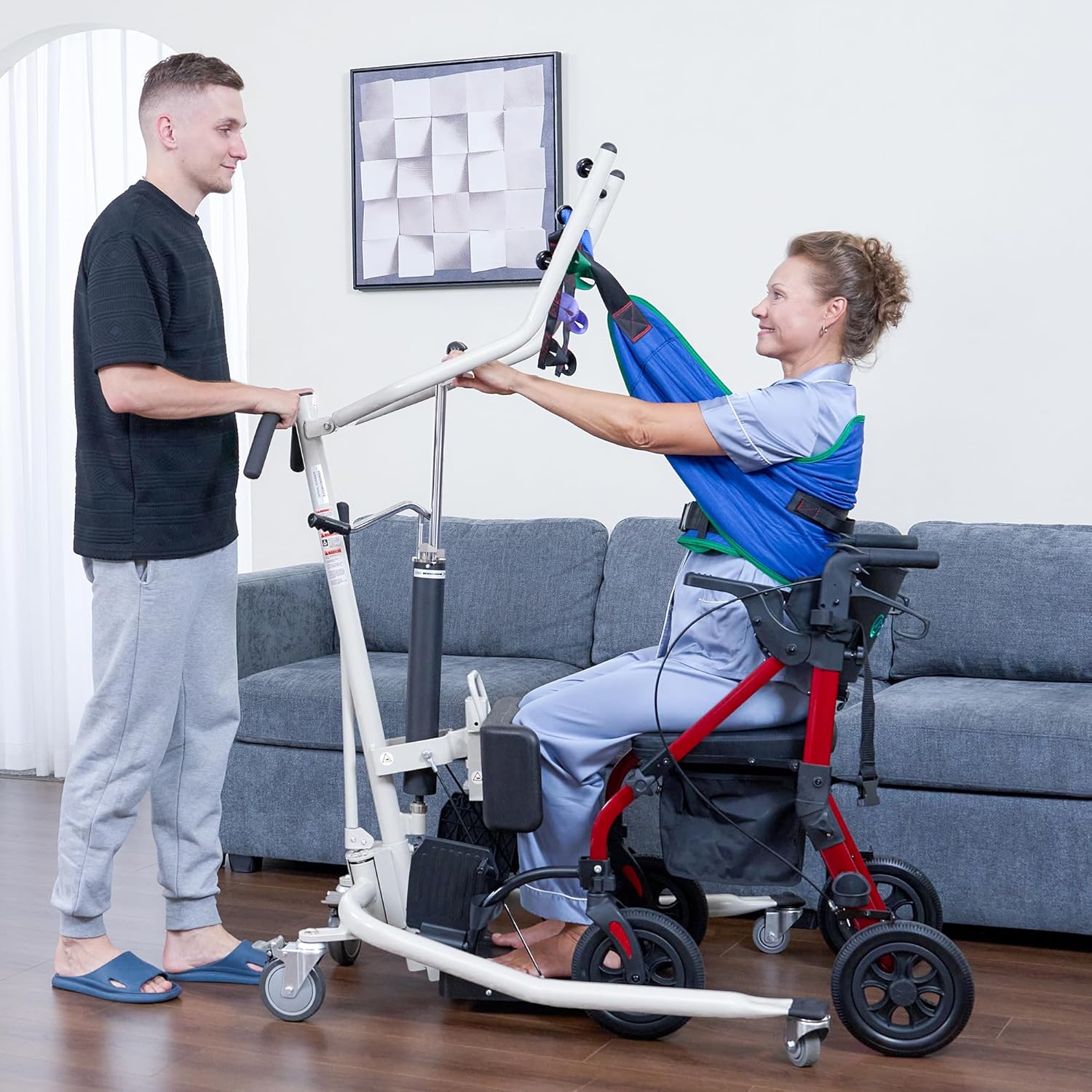 Sit-Stand Patient Lift, Stand-Up Patient Lift - Sit to Stand, Safely Sit, Stand or Transfer Easily with Transport Sling, 400 lbs