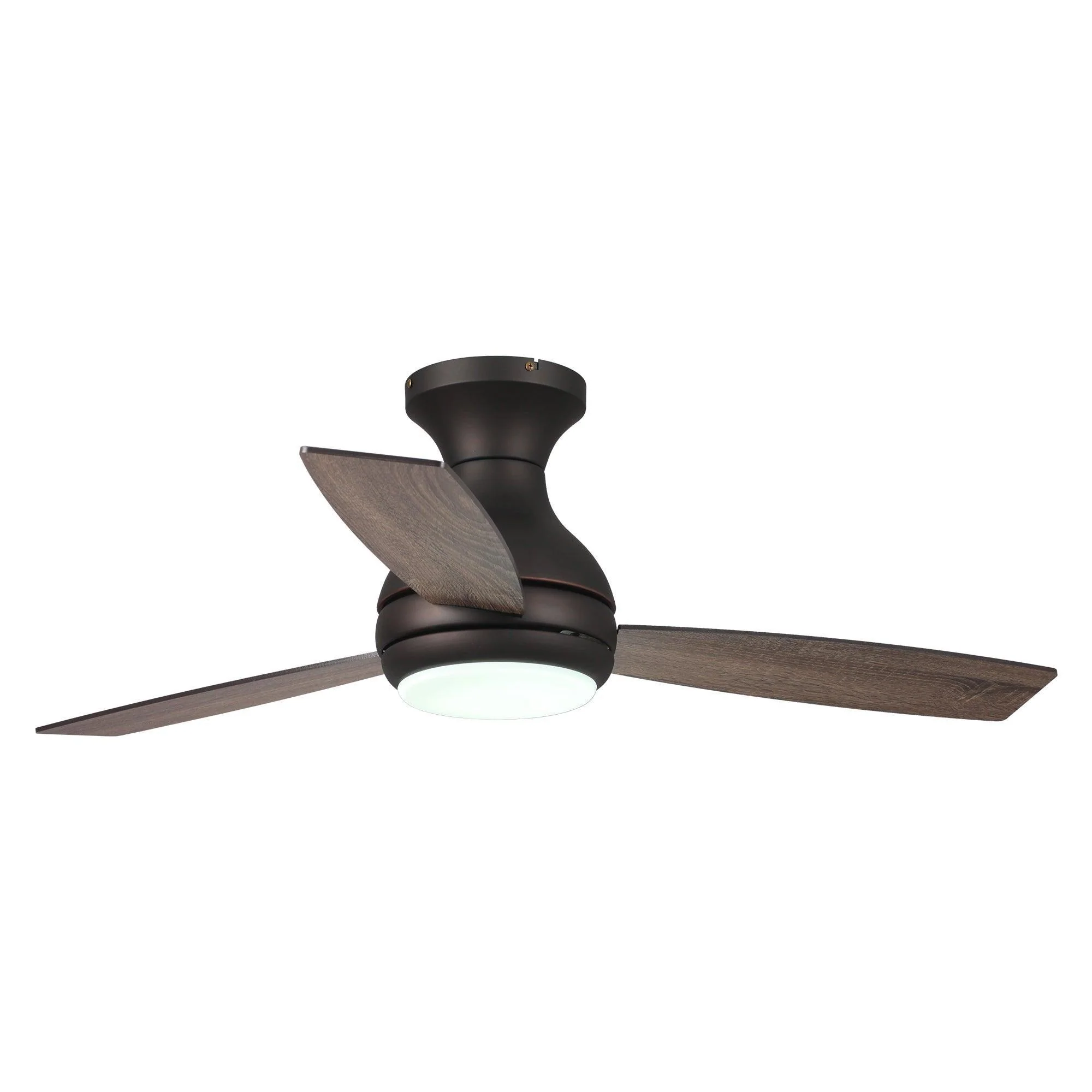 Parrot Uncle 48-Inch Beckette Farmhouse Flush Mount Reversible Ceiling Fan with Lighting and Remote Control (F6297Q110V)