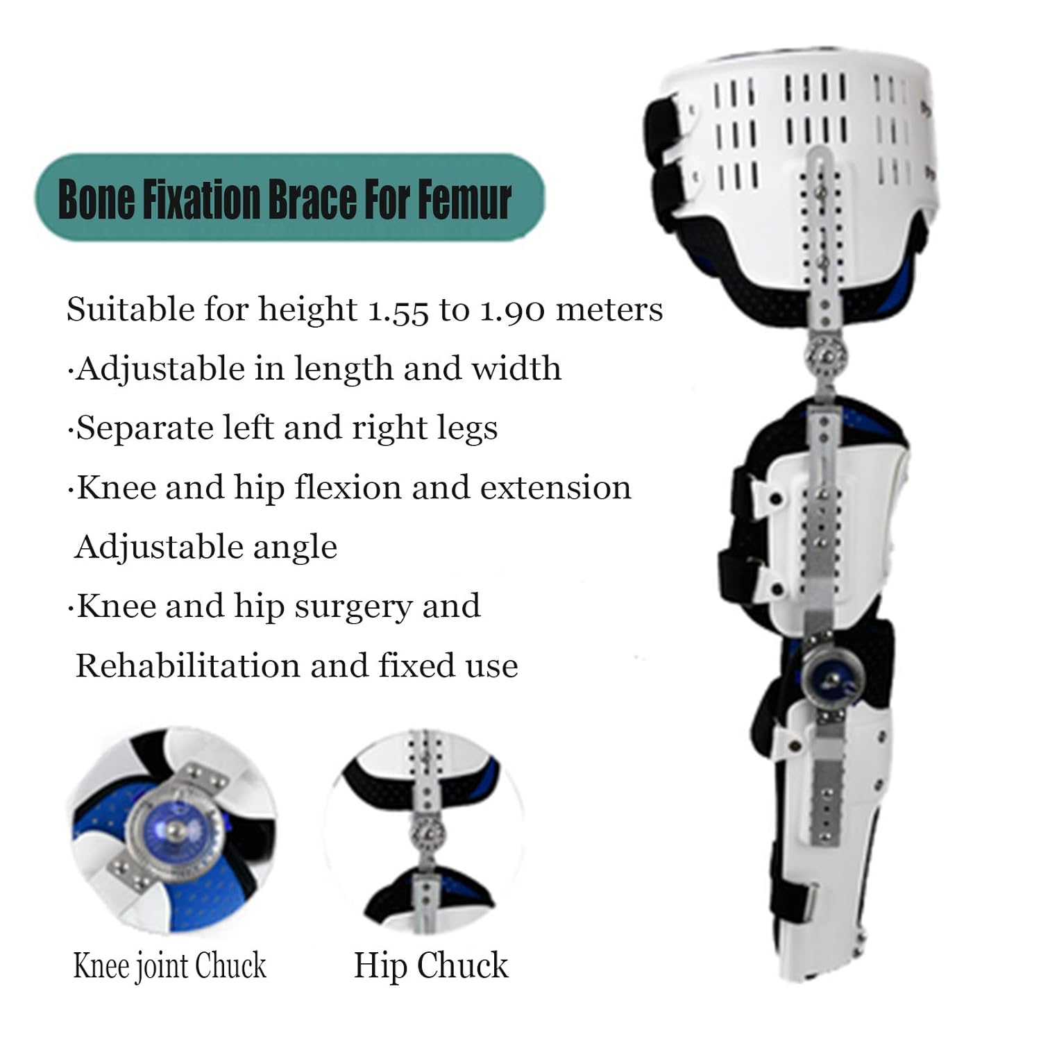 Knee Braces Knee Ankle Foot Fixation Orthosis, Comfortable Adjustable Brace, Fracture Leg, Foot and Lower Extremity Orthosis (B Right
