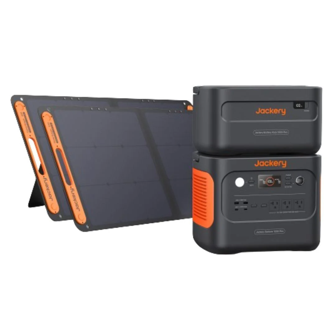 Jackery Explorer 1000 PLUS Portable Power Station with Battery Pack & 2x Panels