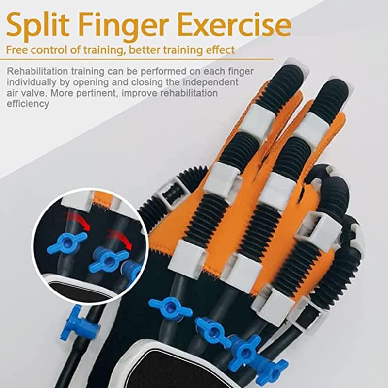 Rehabilitation Robot Gloves, Self-training Rehabilitation Robot Gloves, Stroke Hemiplegia Rehabilitation Training Equipment, for Hand Dysfunction Patients Exercise Finger Joint,lefthand-9yearsold