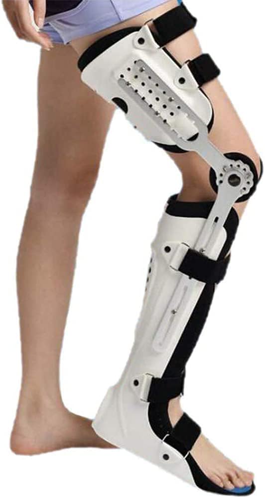 Foot Drop orthosis Fixed Rigid Knee Ankle Foot Brace Orthosis Thigh Knee Joint Calf Ankle Brace Orthosis for Postoperative Rehabilitation (Color : Right)