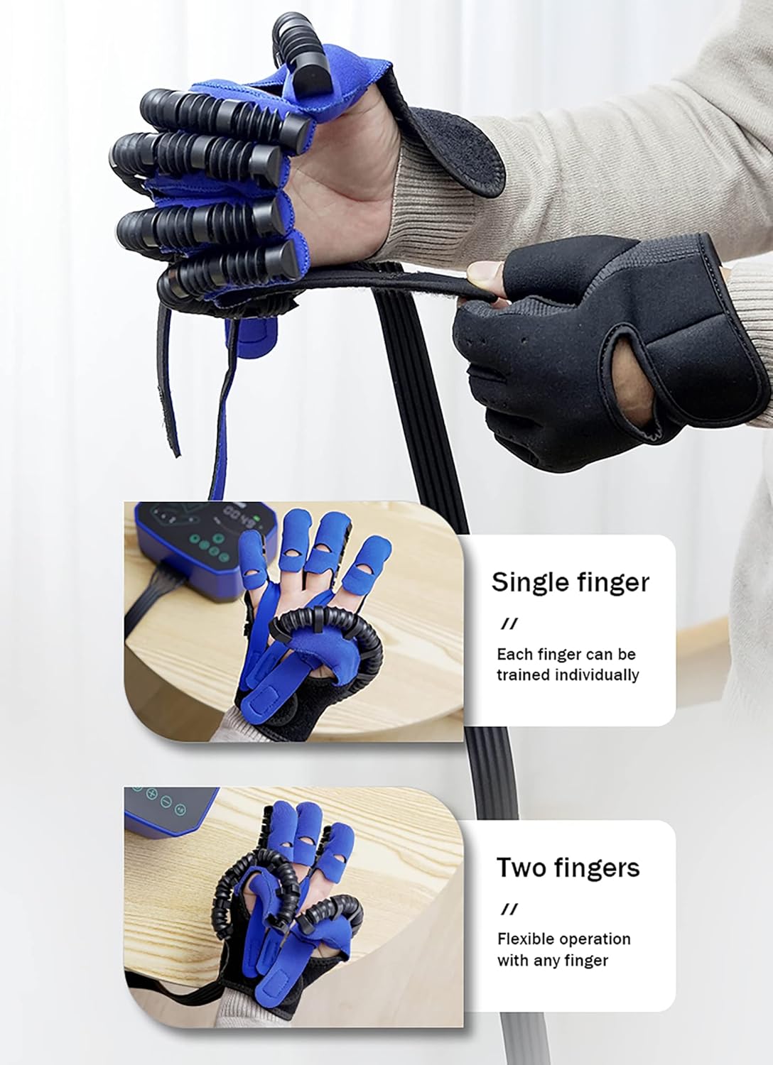 3nd Generation Upgrade Rehabilitation Robot Gloves Both Hand Finger Training Stroke Hand Splint Finger Orthosis Functional Hand Splint for Long-Term Relief(Size:XL Code,Color:Left Hand)
