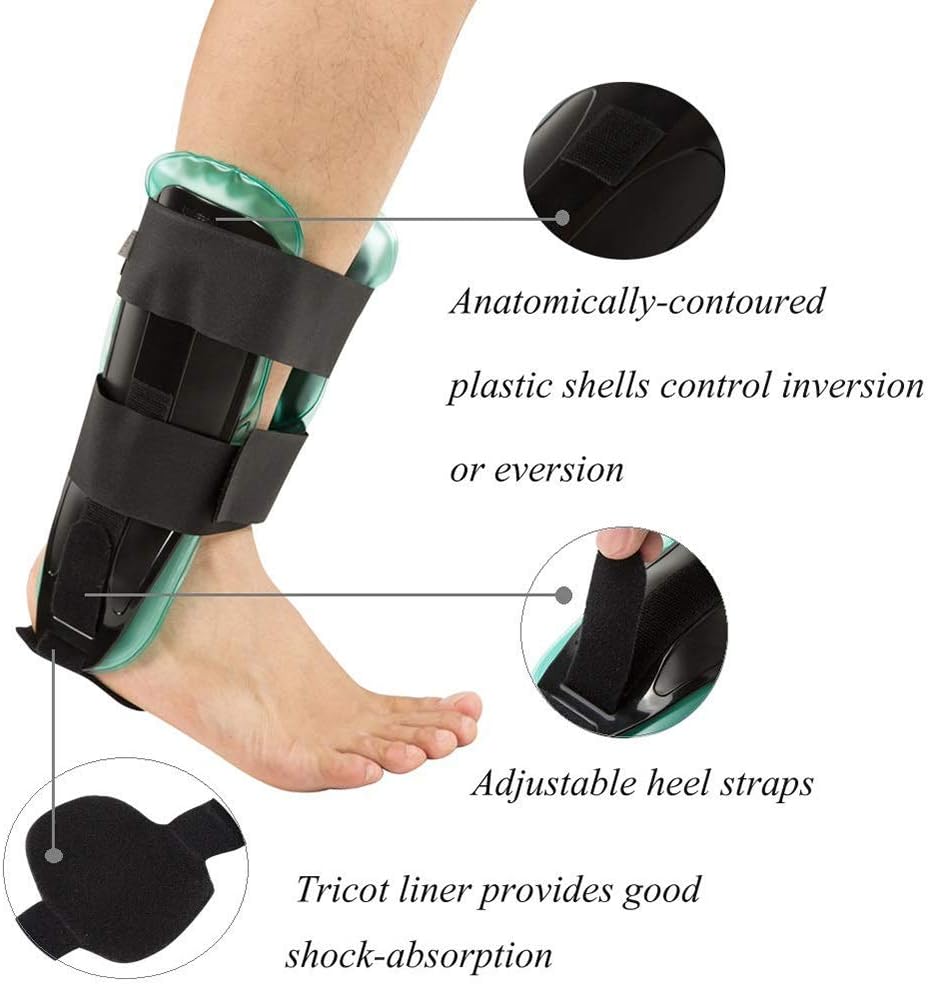 Air Gel Ankle Stirrup Brace, Ankle Support Stabilizer Adjustable Splint Reduce Swelling Inflammation for Reduce Ankle Swelling and Inflammation Relief Strains Sprains Arthritis Pain,Wh (