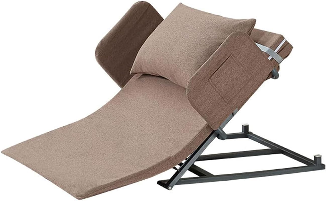 Transport Electric Adjustable Power Lifting Bed Backrest Portable Pillow Lifter w/Handrails Adjustable Sit-Up Back Rest Assist Aid for Patient Elderly Disabled Injured