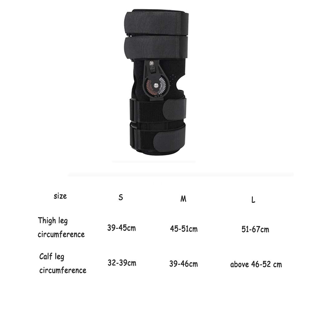 Hinged Knee Brace Adjustable Support Stabilizer Pad Post-Op Knee Braces for Preventive Protection Fknee Joint Pain/Black (Black-Small