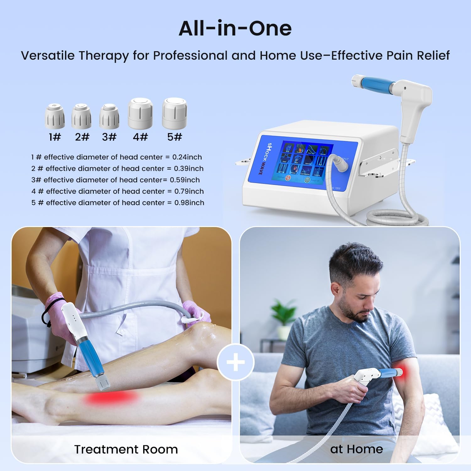 Shockwave Therapy Machine Professional ESWT,Efficient Pain Relief for Joint and Muscle,Shockwave Therapy for Back and Shoulder,Effective for Golfer's Elbow,Rotator Cuff Pain
