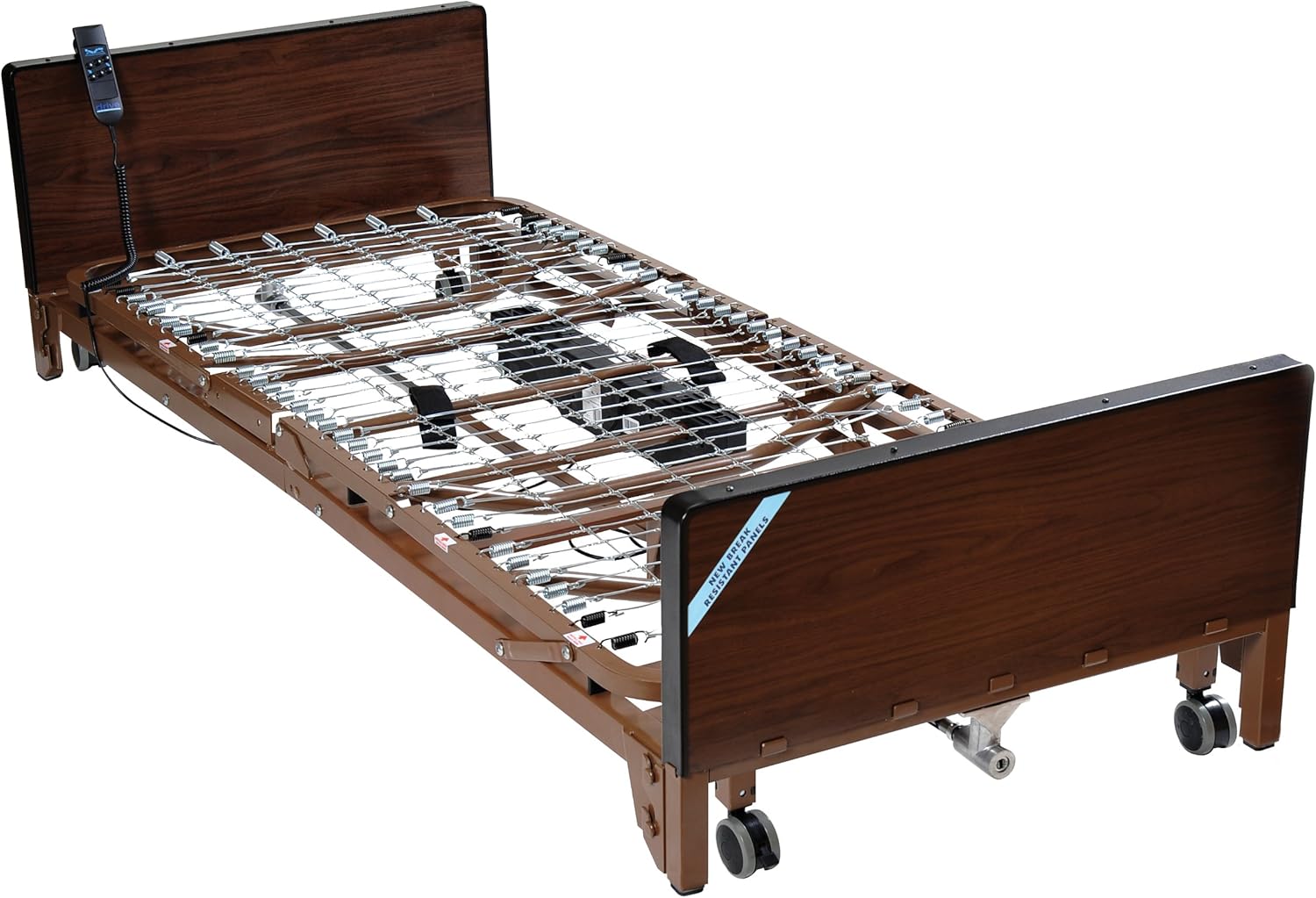 Drive Medical Delta Ultra Light Full Electric Low Bed with Half Rails & Therapeutic Support Mattress