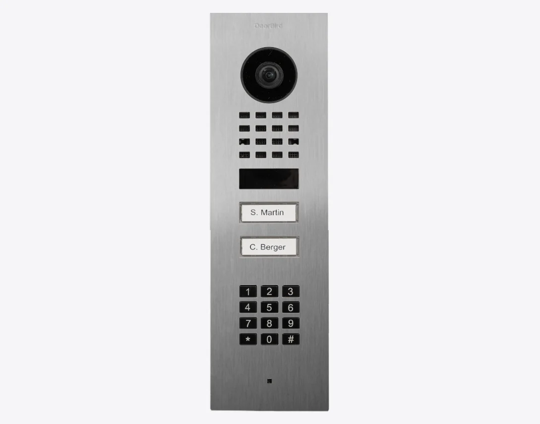 DoorBird D1102KV Flush Mount IP Video Door Station, 2 Call Button in Stainless Steel V4A