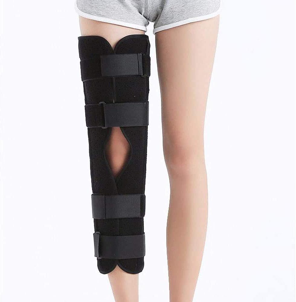 Adjustable Knee Support Joint Brace Surgical Fixation Stabilization Fracture Support Immobilizer Brace, Before and After Surgery Splint - Post Op Immobiliser,Black-M
