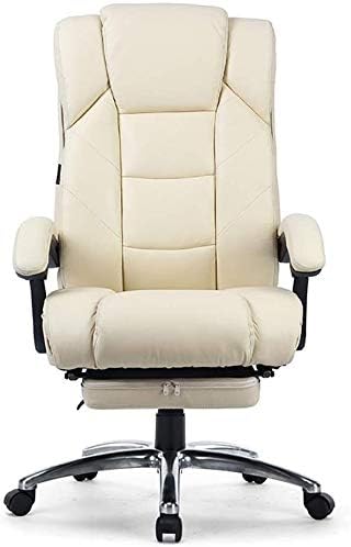 Executive Swivel Adjustable Swivel Office Desk Chair with Armrests Lumbar Support Desk Ergonomic Chair Chair Reclining Boss Home Study Office Lunch Break Lift Staff Lift Reclining (Beige)