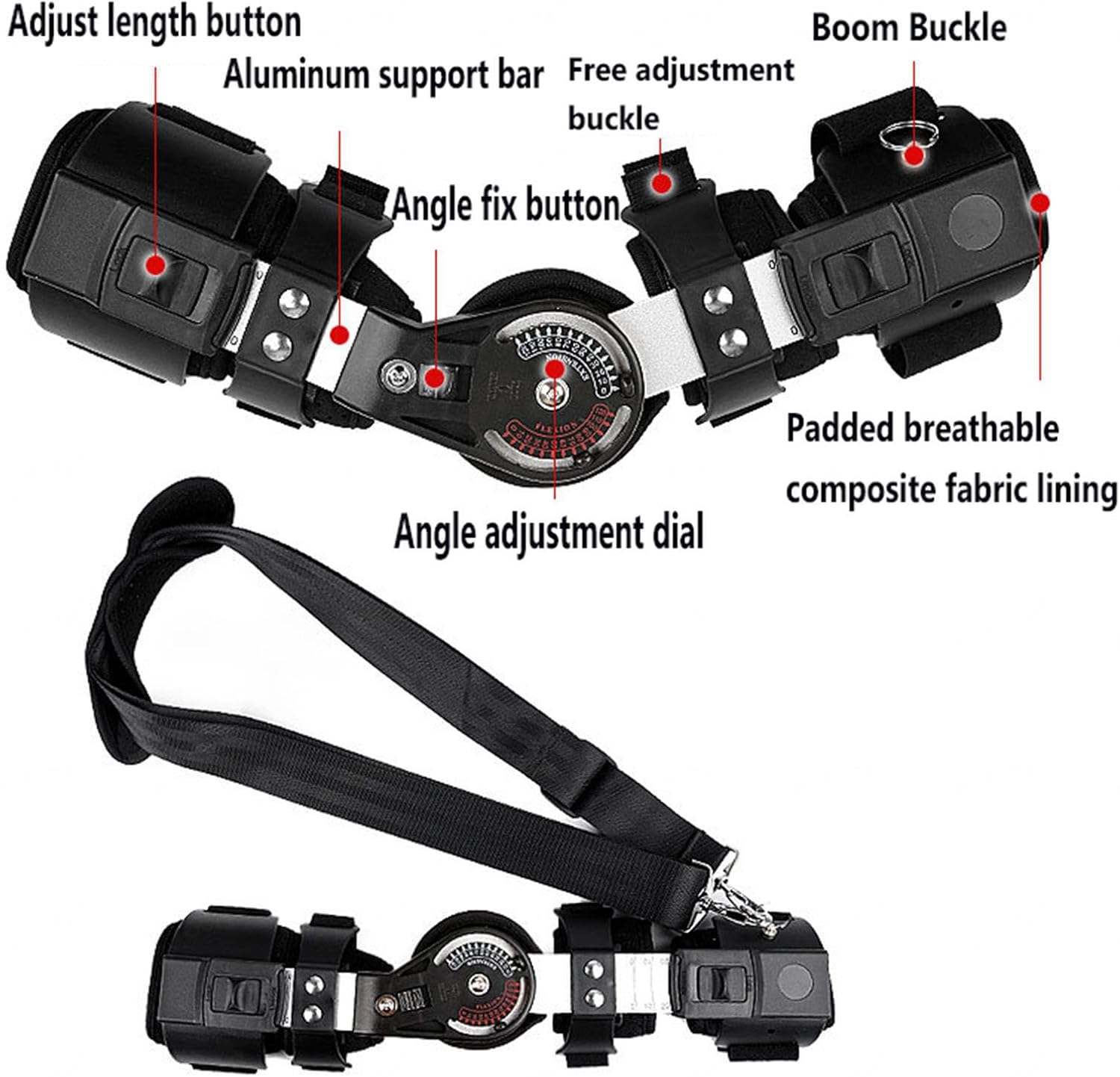 Hinged Elbow ROM Brace for Tendonitis andTennis,Post OP Adjustable Elbow Splint Immobilizer Arm Injury Recovery Support After Surgery Pain Relief,Left