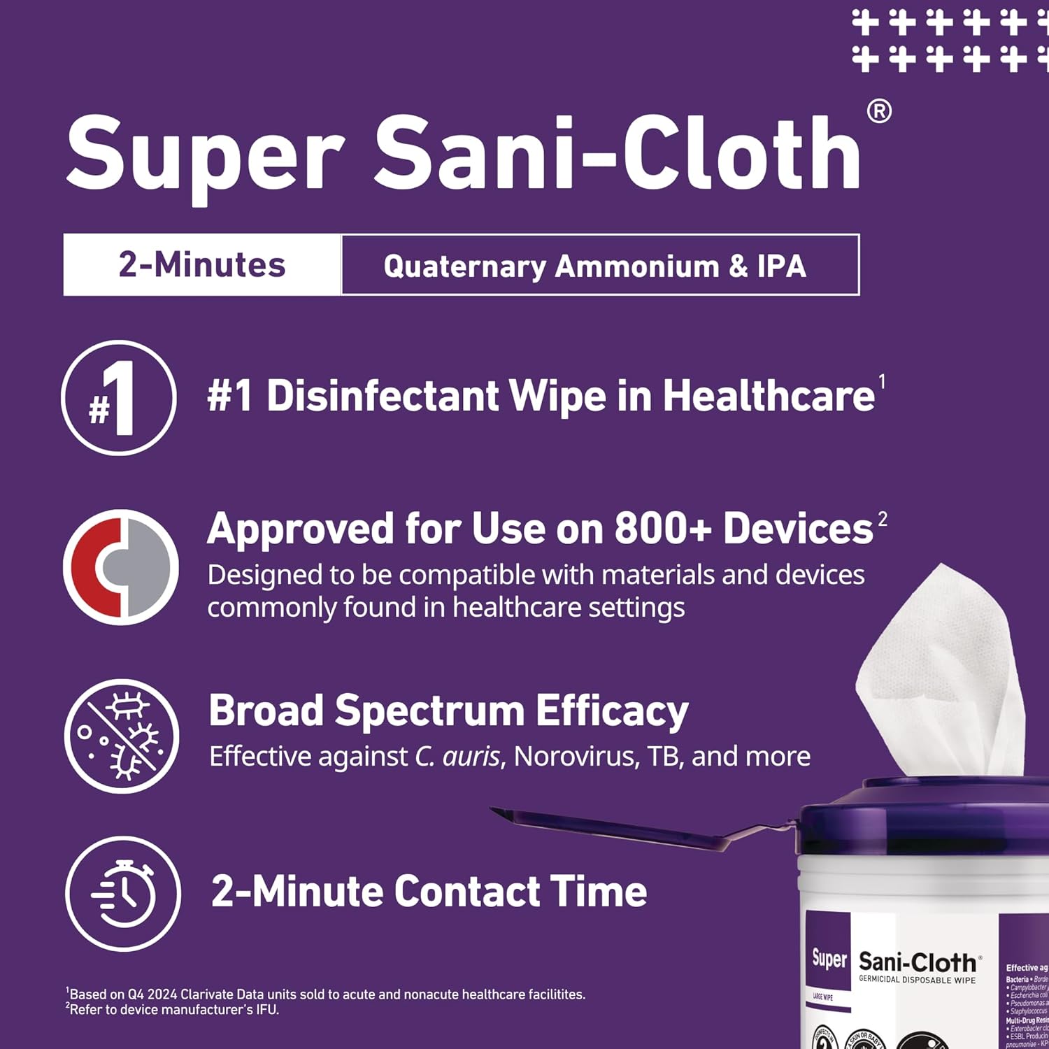 Super Sani-Cloth Germicidal Disposable Wipe, Hospital Grade Disinfection, 160 Large 6
