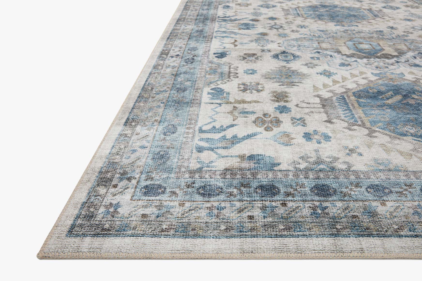 Loloi II Heidi Collection - Traditional Power Loomed Rug in Ivory & Ocean (HEI-04)