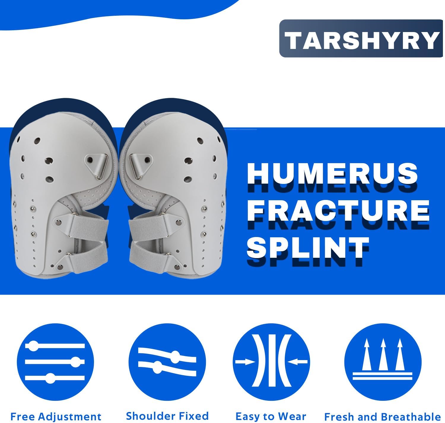 TARSHYRY Medium Humeral Shaft Fracture Splint, Lightweight and Breathable, Upper Arm Brace, Left/Right Arm,Bone Humerus Fracture for Men and Women (Right Shoulder)