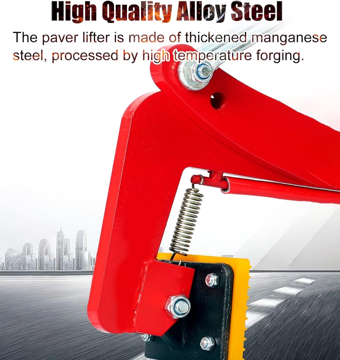 Paving Slab Lifter Paver Granite Slab Lifter with Double Support Arm, Lifting Clamps for Stone/Curb/Brick/Marble, Heavy Duty Stone Clamps with Rubber Handle (L-Opening 18-30cm (7 1/8