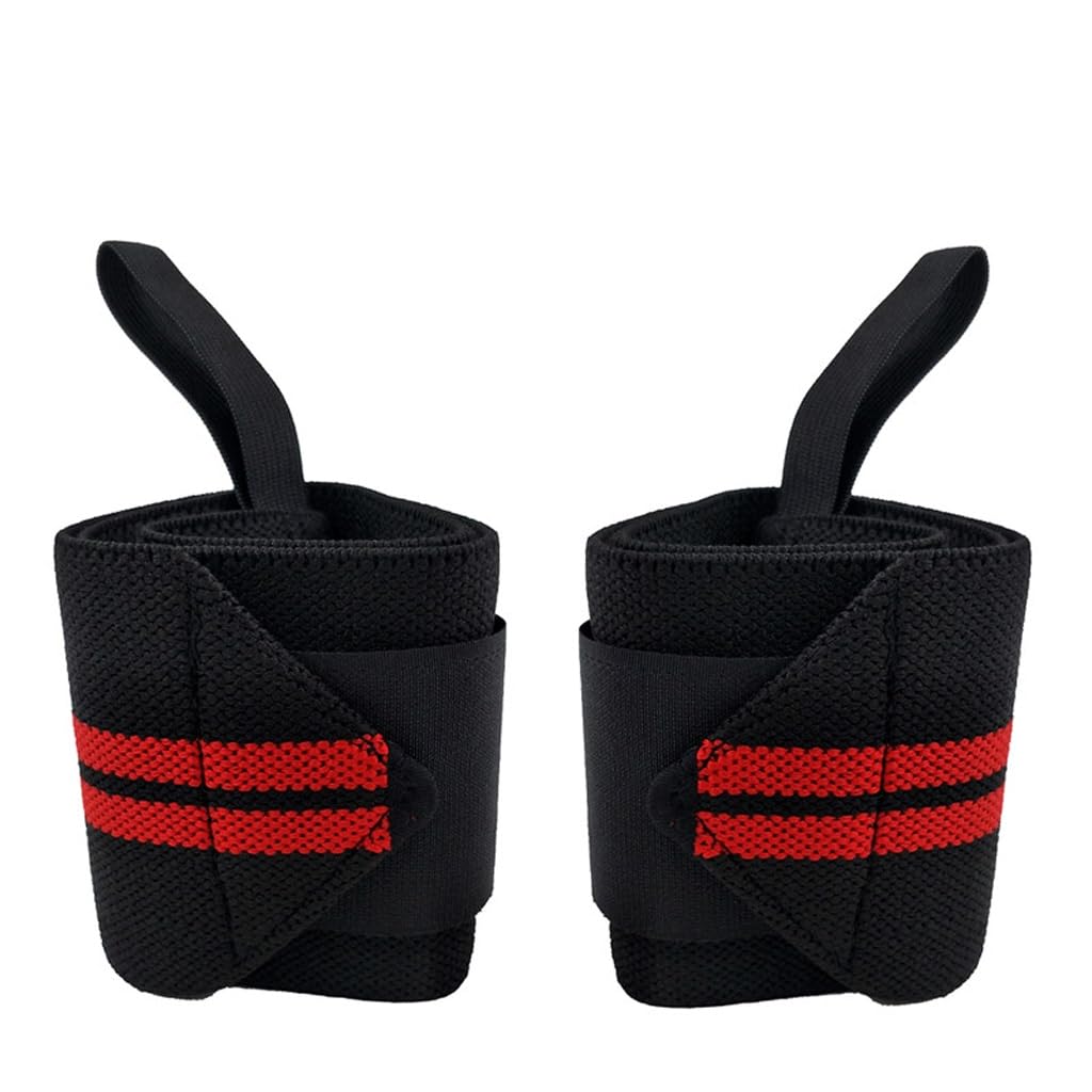 1 Pair Adjustable Wrist Protect Brace Support Wristband Professional Sports Protection Black&Red