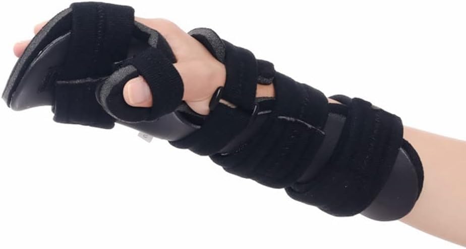 Fracture Fixation Scaffold Breathable Wrist Support Brace Splint Adjustable Night Wrist Splint Support For Stroke Hand Pain Tendonitis Sprain (Color : Left Hand, Size : Large)