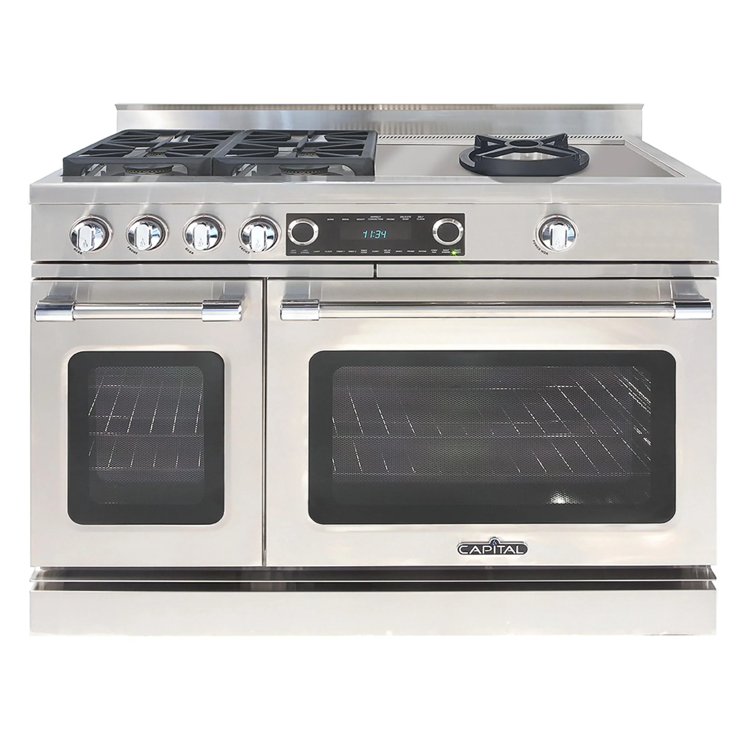 Capital 48-Inch Grand Chef Dual Fuel Range in Stainless Steel with 4 Sealed Burner, & Sealed Power Wok (CSB484W)